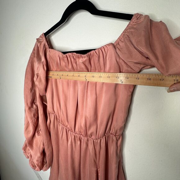 Revolve Lovers + Friends Pink Windblown Off Shoulder Balloon Sleeve Mini Med - Picture 7 of 15